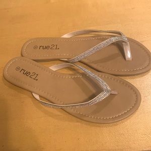 Woman’s ‘rhinestone’ flip flop sandals
